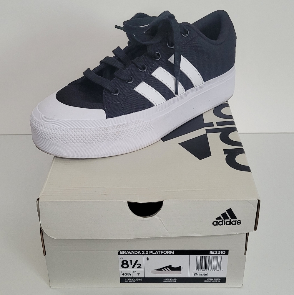 Adidas Women's Black and White Sneakers